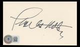 Charlton Heston The Ten Commandments Signed 3x5 Index Card BAS #BL98282