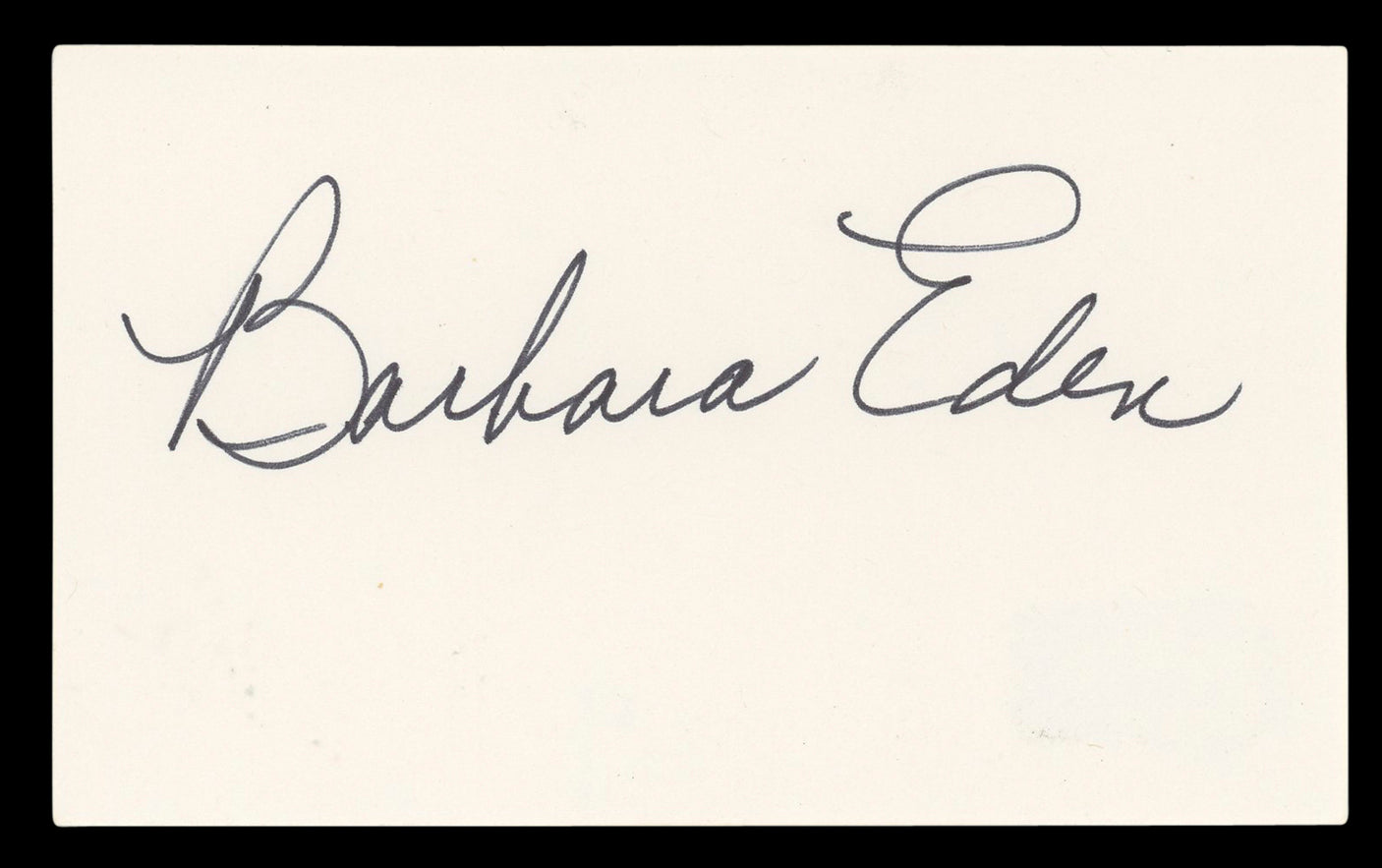 Barbara Eden I Dream of Jeannie Authentic Signed 3x5 Index Card BAS #BL96721