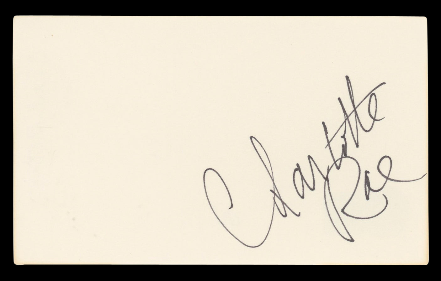 Charlotte Rae The Facts of Life Authentic Signed 3x5 Index Card BAS #BL96723