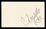 Charlotte Rae The Facts of Life Authentic Signed 3x5 Index Card BAS #BL96723