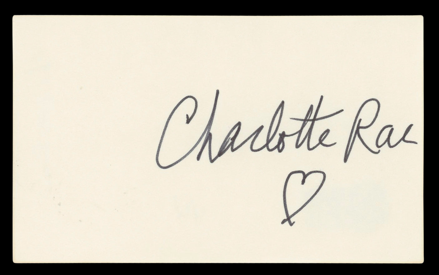 Charlotte Rae The Facts of Life Authentic Signed 3x5 Index Card BAS #BL96724