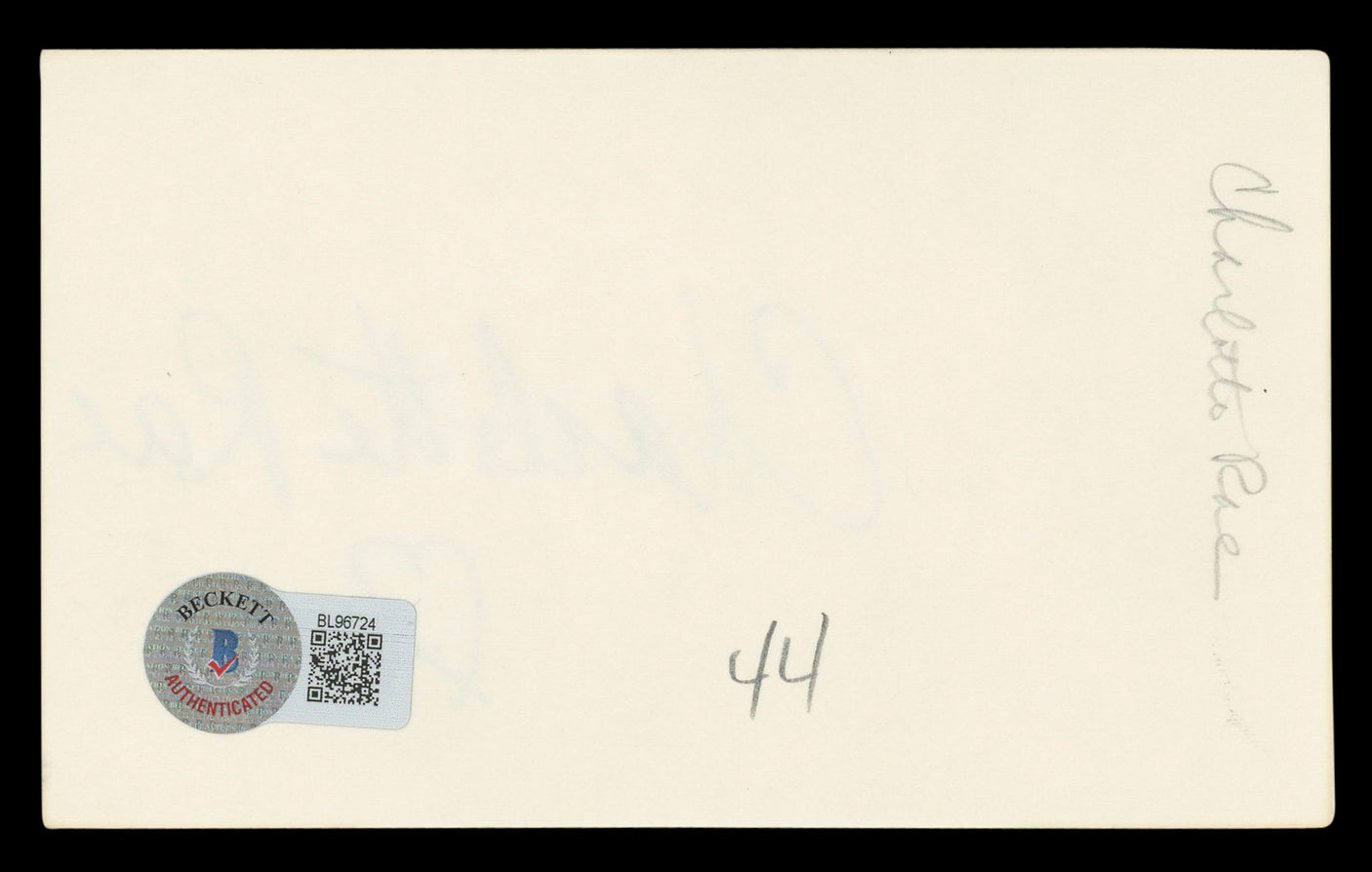 Charlotte Rae The Facts of Life Authentic Signed 3x5 Index Card BAS #BL96724