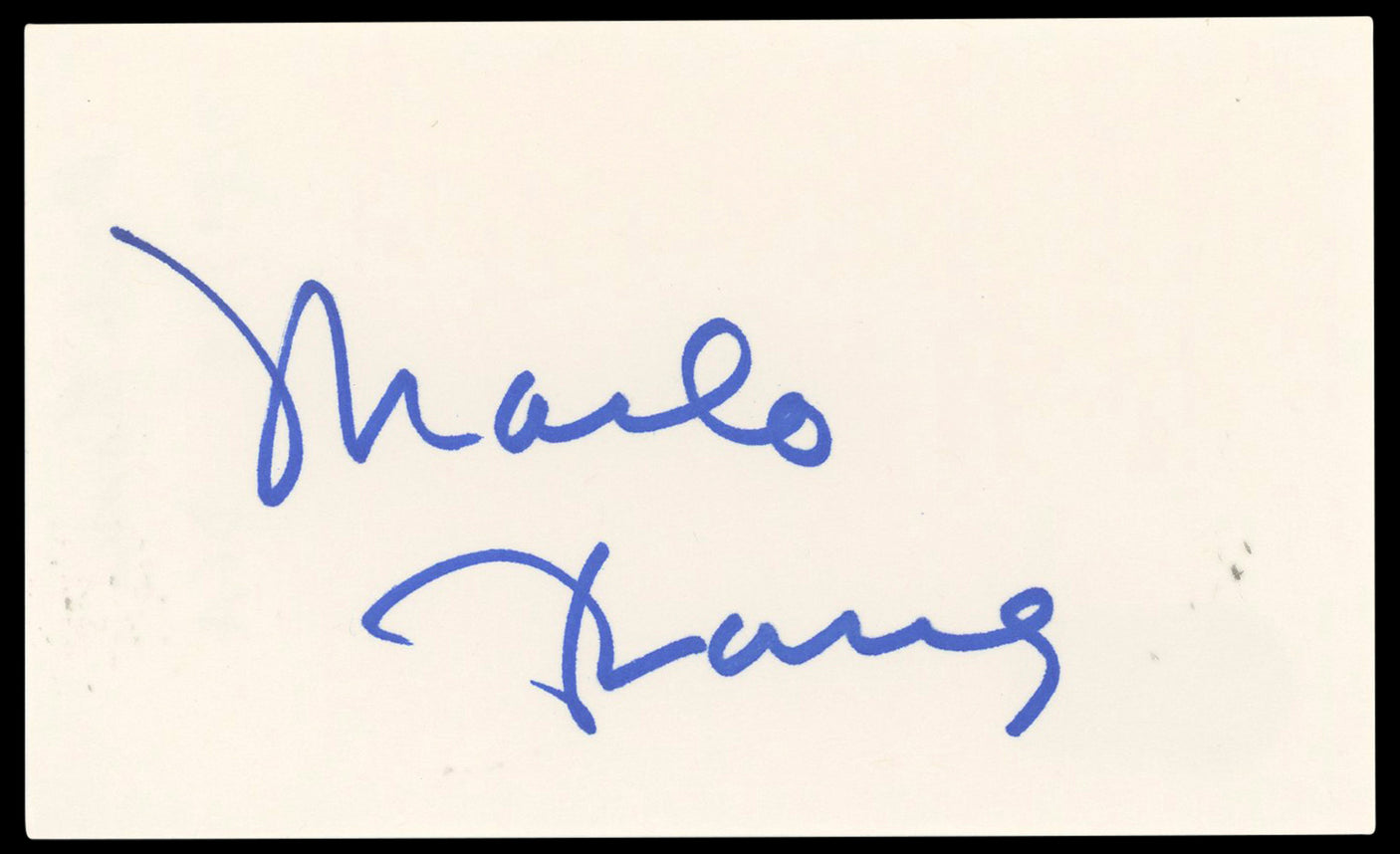 Marlo Thomas That Girl Authentic Signed 3x5 Index Card Autographed BAS #BN33316