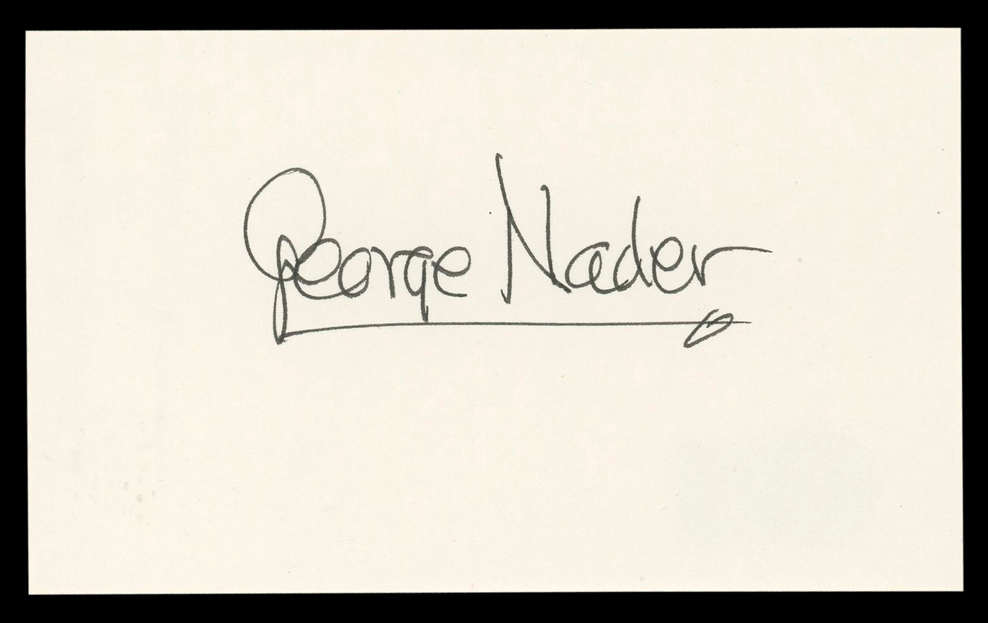 George Nader The Female Animal Authentic Signed 3x5 Index Card BAS #BL98821