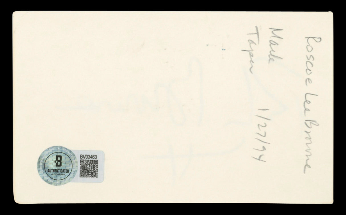 Roscoe Lee Brown Soap Authentic Signed 3x5 Index Card Autographed BAS #BV03463