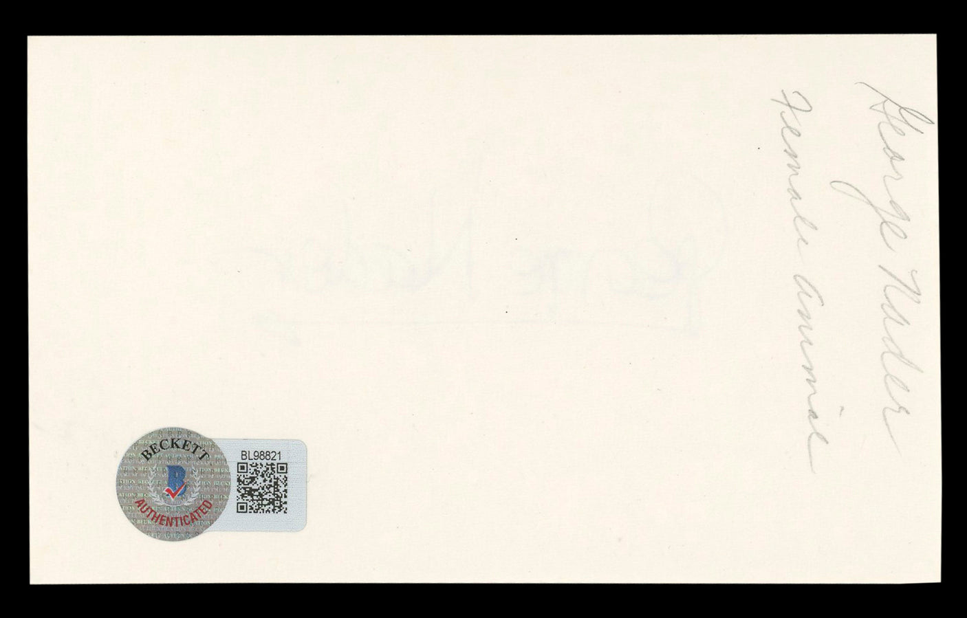 George Nader The Female Animal Authentic Signed 3x5 Index Card BAS #BL98821