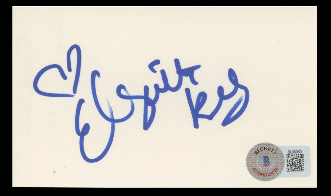 Elizabeth Berkley Saved By The Bell Authentic Signed 3x5 Index Card BAS #BL96969