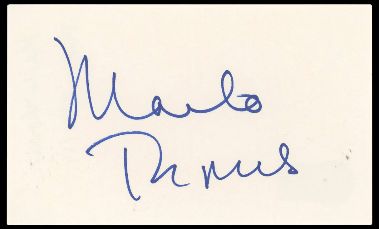 Marlo Thomas That Girl Authentic Signed 3x5 Index Card Autographed BAS #BN33318