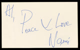 Naomi Campbell Vogue Magazine "Peace x Love" Signed 3x5 Index Card BAS #BL98819