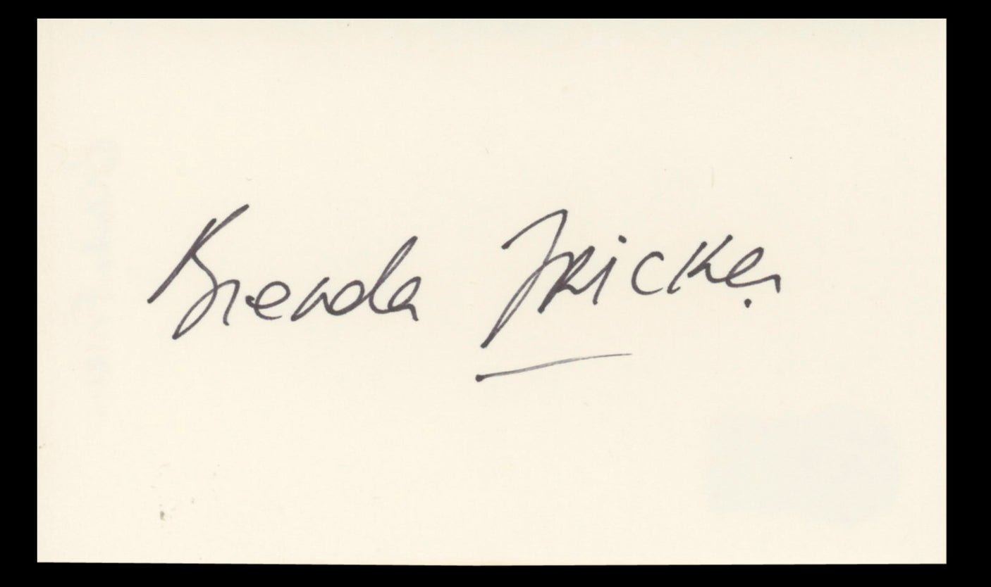 Brenda Fricker My Left Foot Authentic Signed 3x5 Index Card BAS #BT01248