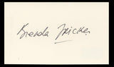 Brenda Fricker My Left Foot Authentic Signed 3x5 Index Card BAS #BT01248