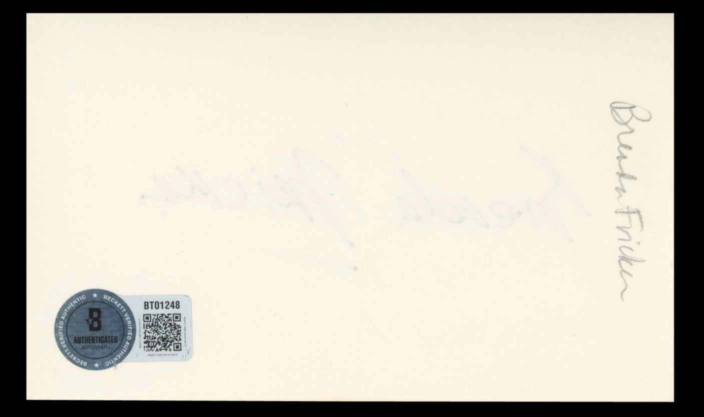 Brenda Fricker My Left Foot Authentic Signed 3x5 Index Card BAS #BT01248