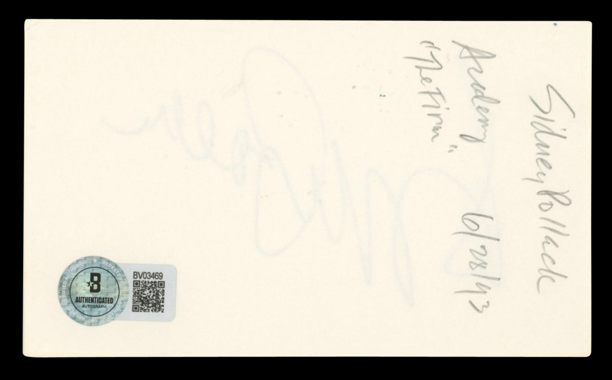 Sydney Pollack Authentic Signed 3x5 Index Card Autographed BAS #BV03469