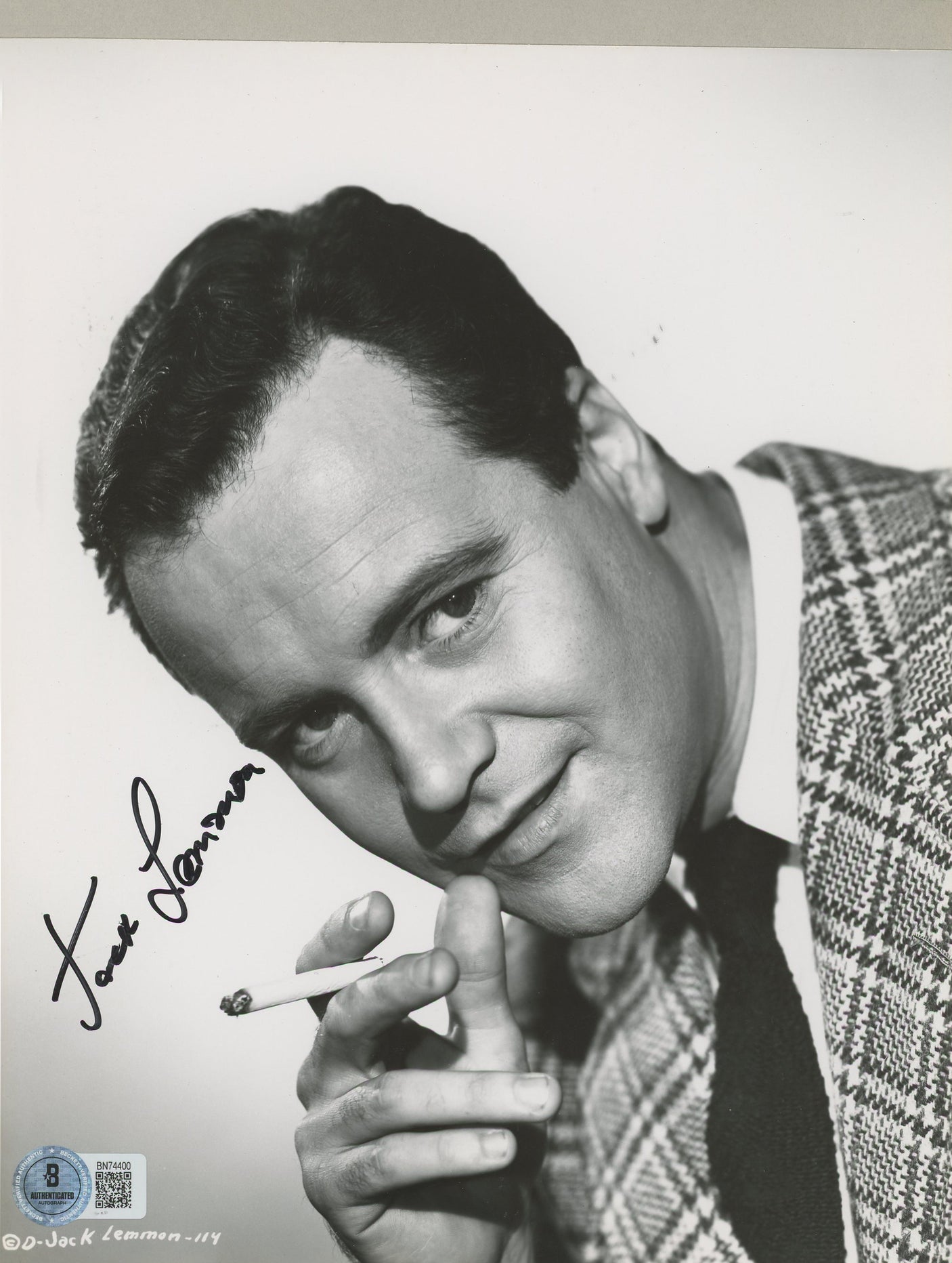 Jack Lemmon It Happened One Night Authentic Signed 7.5x9.5 Photo BAS #BN74400