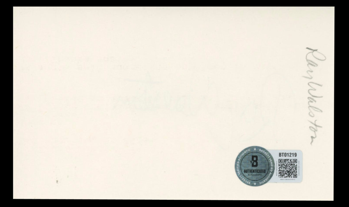Ray Walston My Favorite Martian Authentic Signed 3x5 Index Card BAS #BT01219