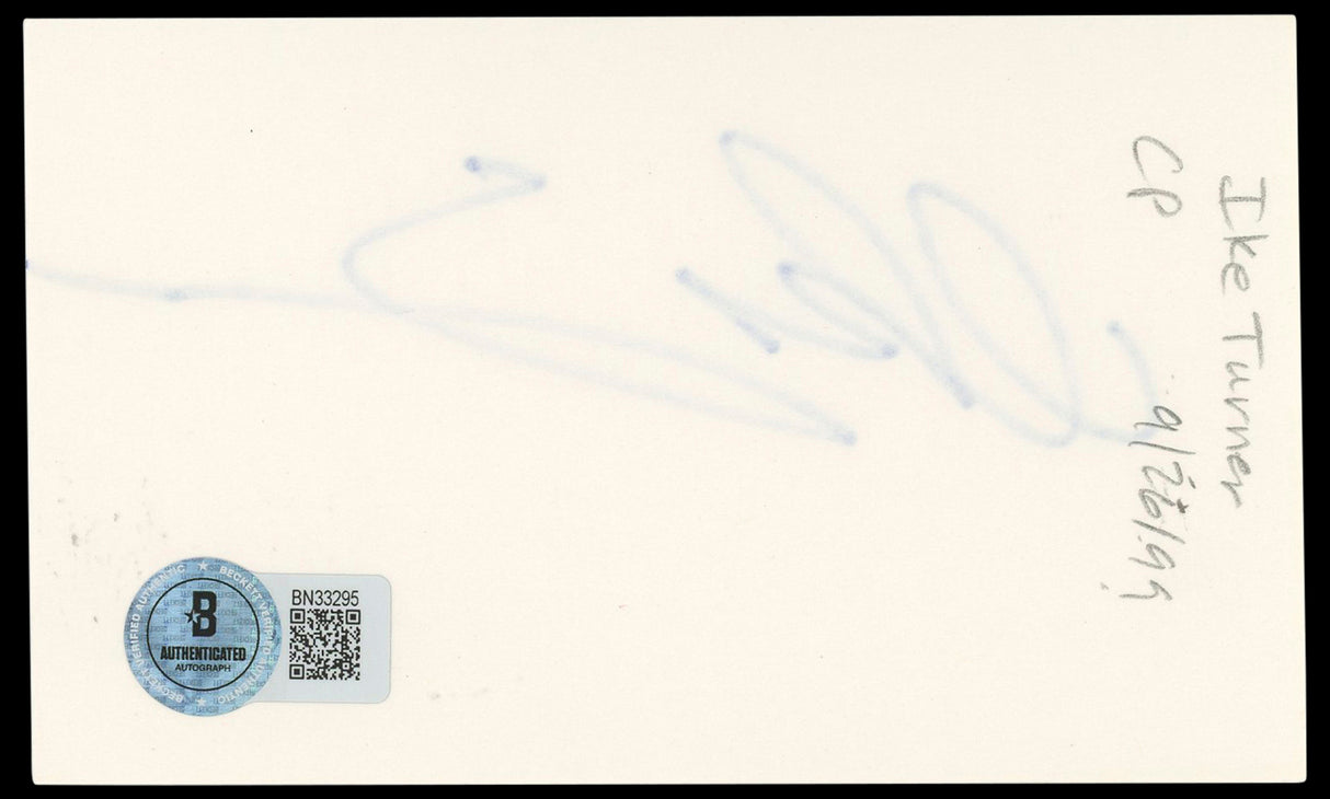 Ike Turner Kings of Rhythm Authentic Signed 3x5 Index Card BAS #BN33295