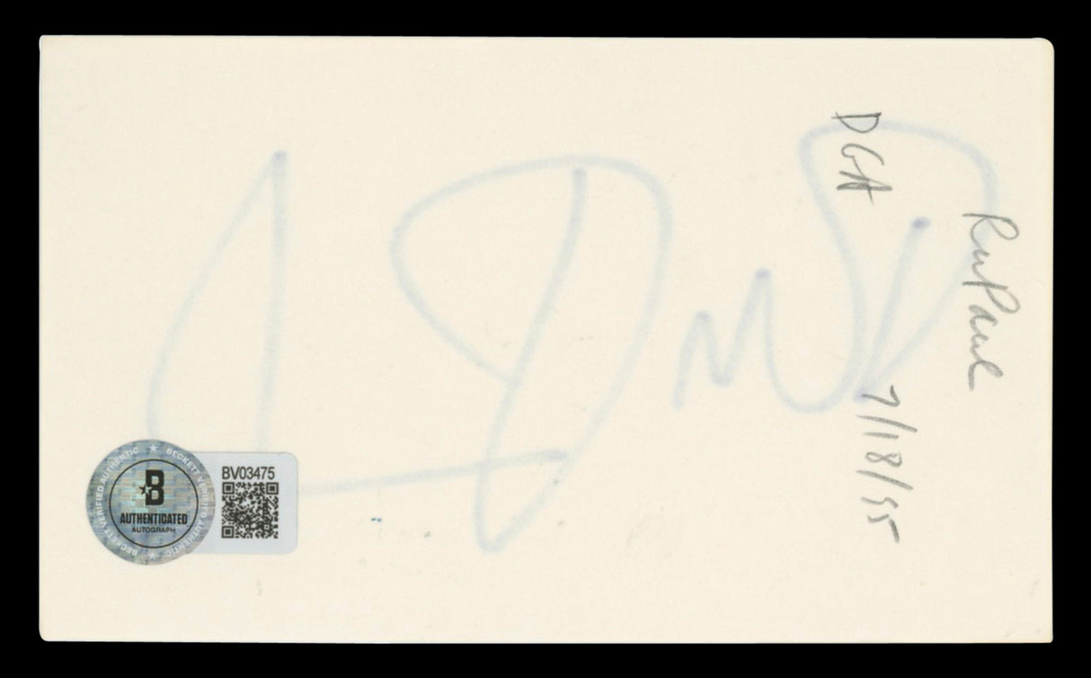 RuPaul RuPaul's Drag Race Authentic Signed 3x5 Index Card BAS #BV03475