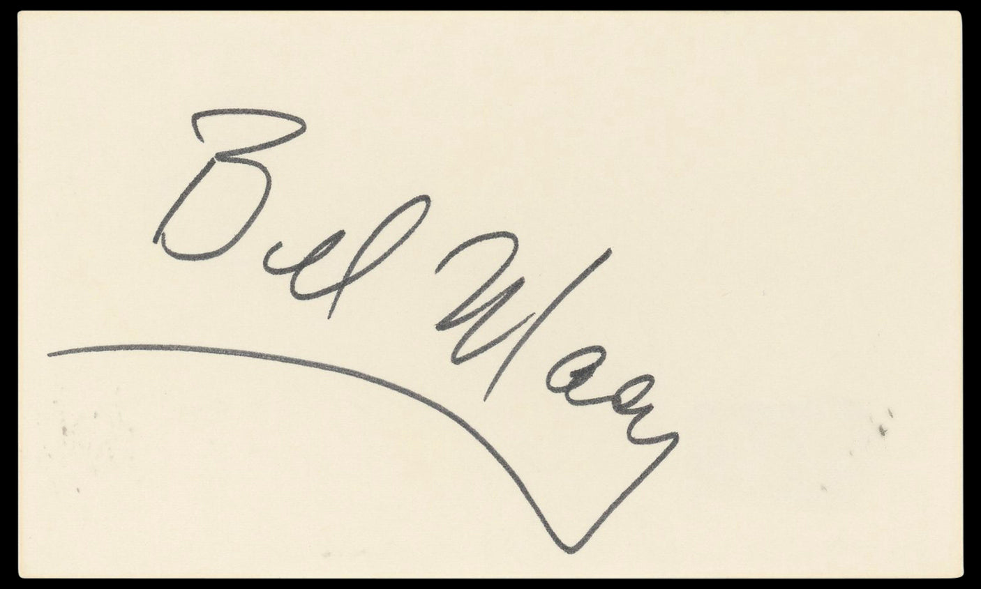 Bill Macy Maude Authentic Signed 3x5 Index Card Autographed BAS #BN33293