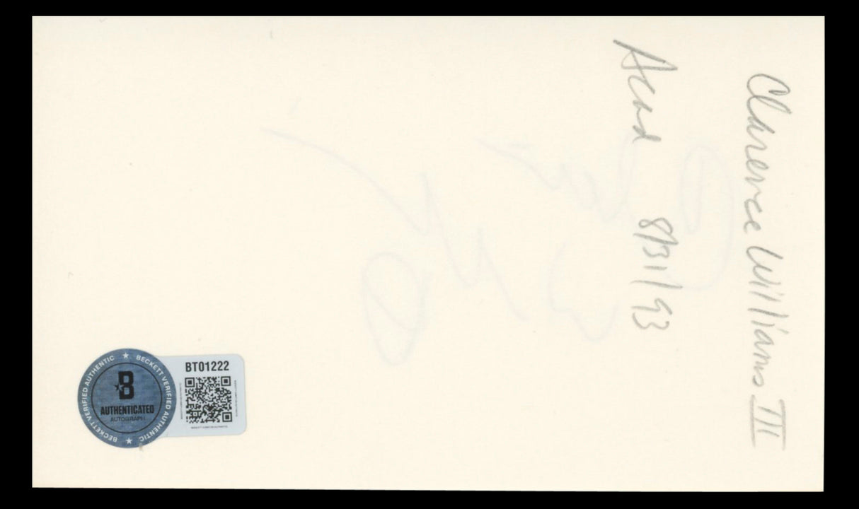Clarence Williams III The Mod Squad Authentic Signed 3x5 Index Card BAS #BT01222