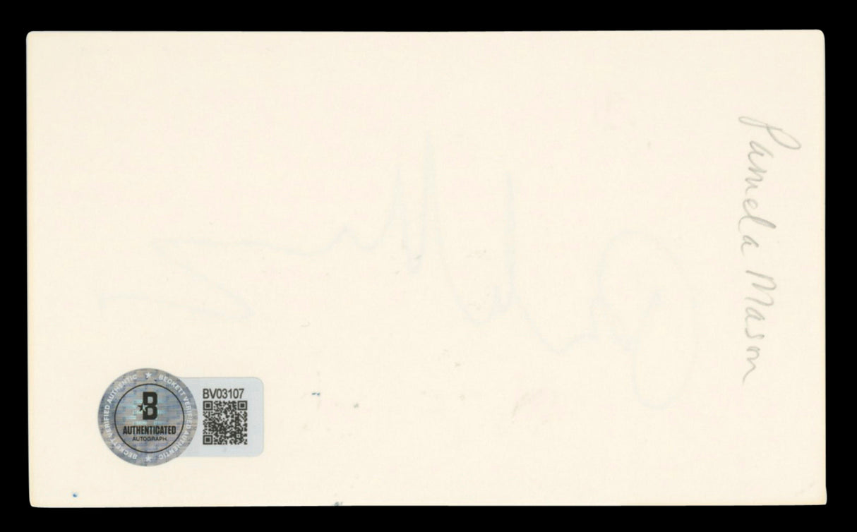 Pamela Mason Lady Possessed Authentic Signed 3x5 Index Card BAS #BV03107