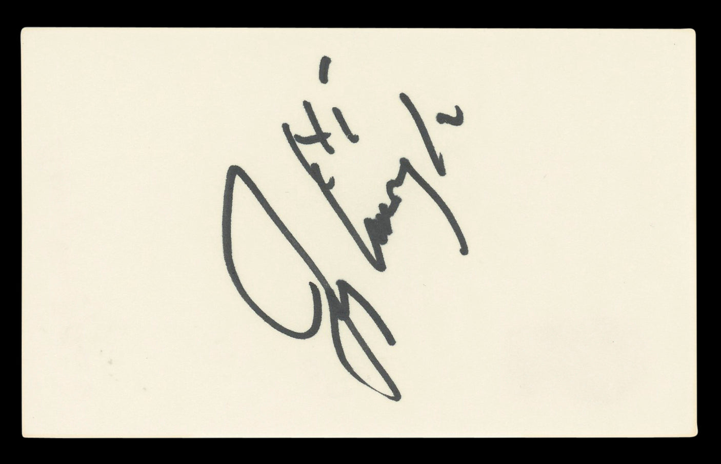 Jerry Van Dyke Coach "Hi" Authentic Signed 3x5 Index Card BAS #BL96751