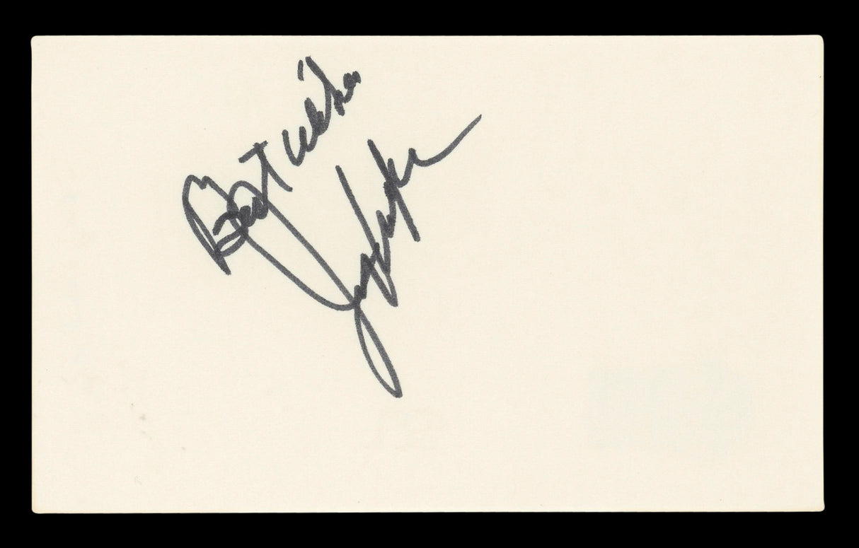 Jerry Van Dyke Coach "Best Wishes" Authentic Signed 3x5 Index Card BAS #BL96752
