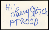 Larry Storch F Troop Authentic Signed 3x5 Index Card Autographed BAS #BN33280