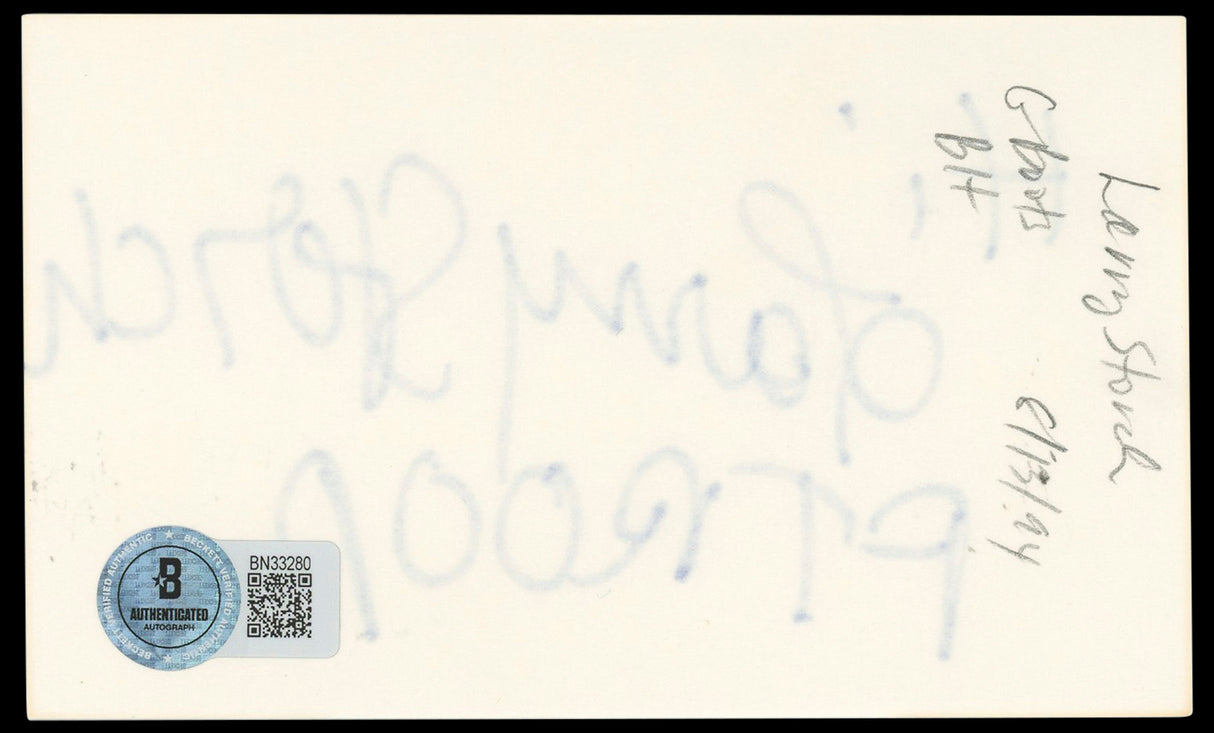 Larry Storch F Troop Authentic Signed 3x5 Index Card Autographed BAS #BN33280