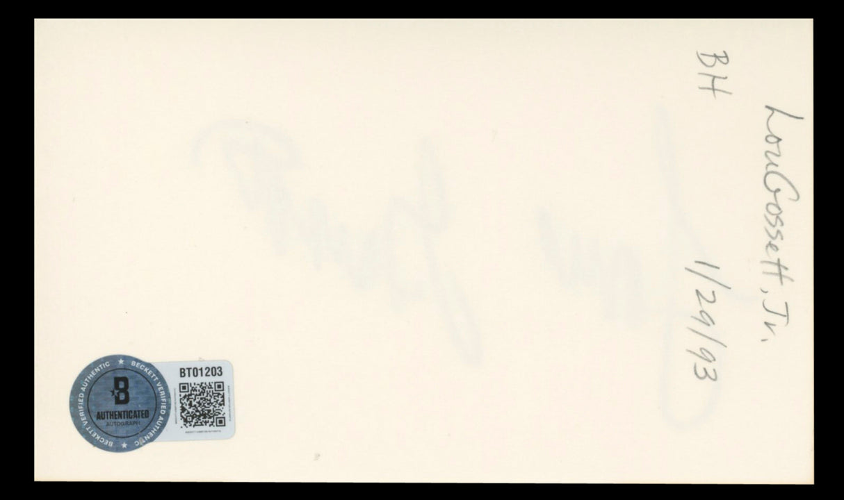 Louis Gossett Jr. An Officer and a Gentleman Authentic Signed 3x5 Index Card BAS #BT01203
