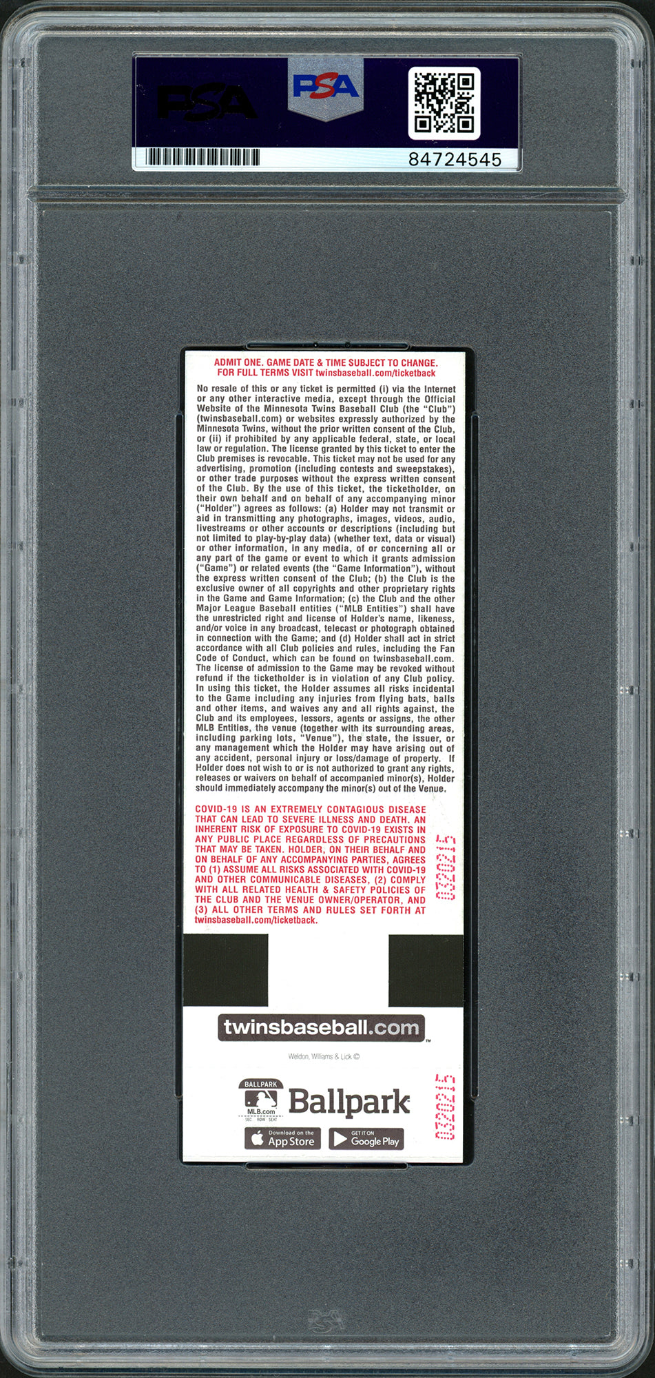 Julio Rodriguez Autographed MLB Debut Ticket 4/8/22 Seattle Mariners City Picture In Blue PSA/DNA Stock #210112