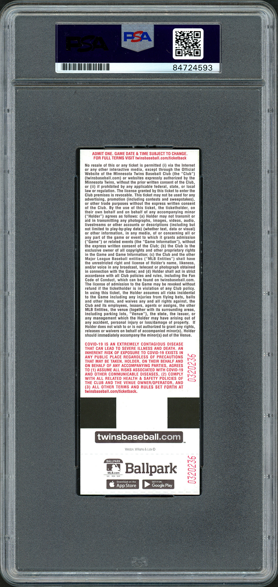 Julio Rodriguez Autographed MLB Debut Ticket 4/8/22 Seattle Mariners City Picture In Blue Auto Grade Gem Mint 10 PSA/DNA Stock #210130