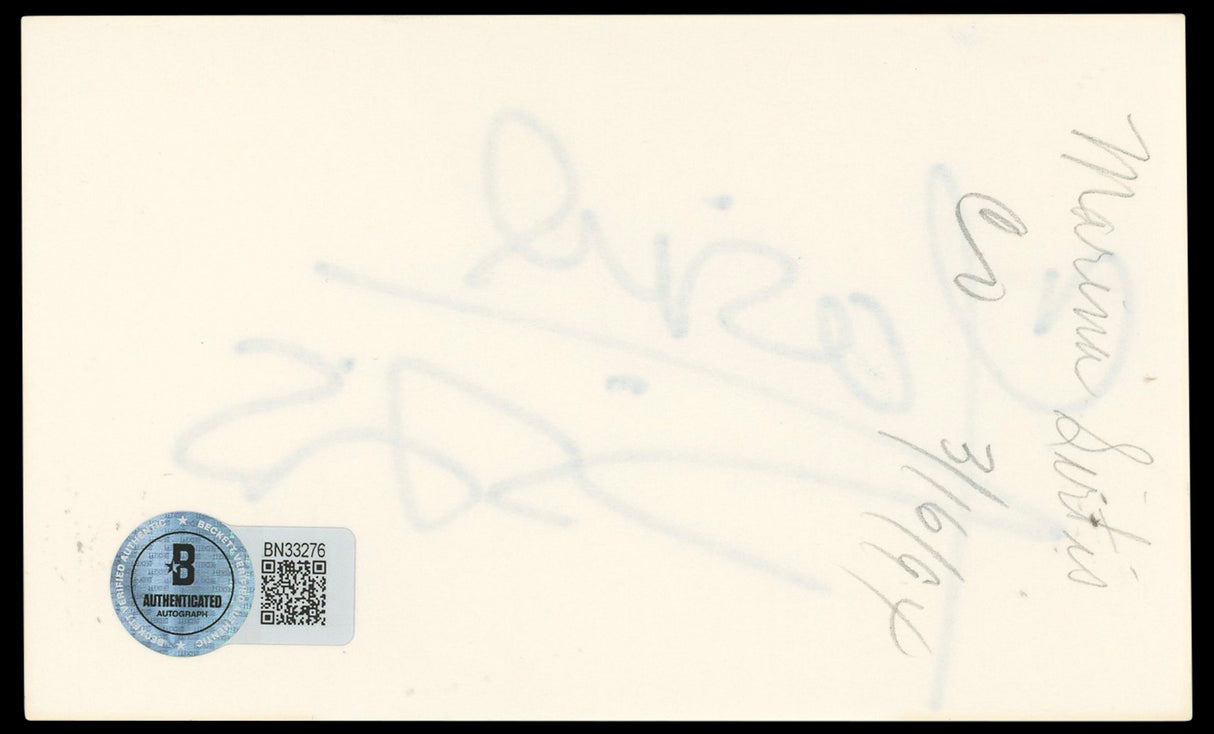 Marina Sirtis Star Trek: The Next Generation Signed 3x5 Index Card BAS #BN33276