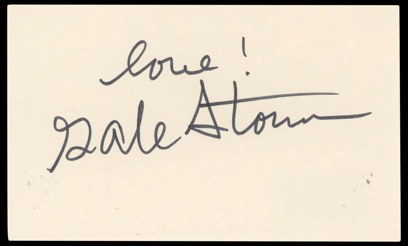 Gale Storm My Little Margie "Love!" Authentic Signed 3x5 Index Card BAS #BN33269