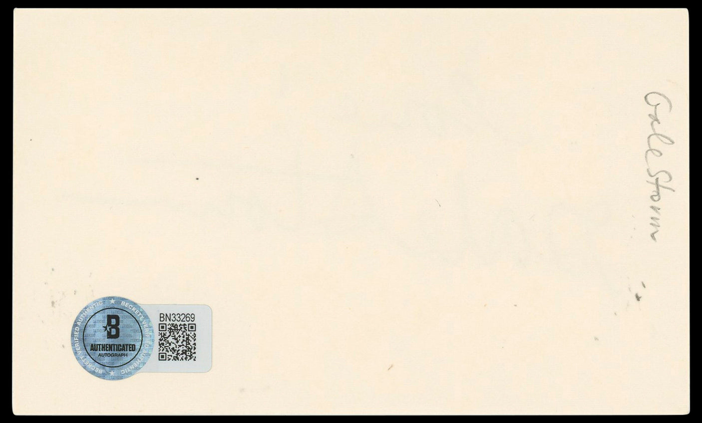 Gale Storm My Little Margie "Love!" Authentic Signed 3x5 Index Card BAS #BN33269