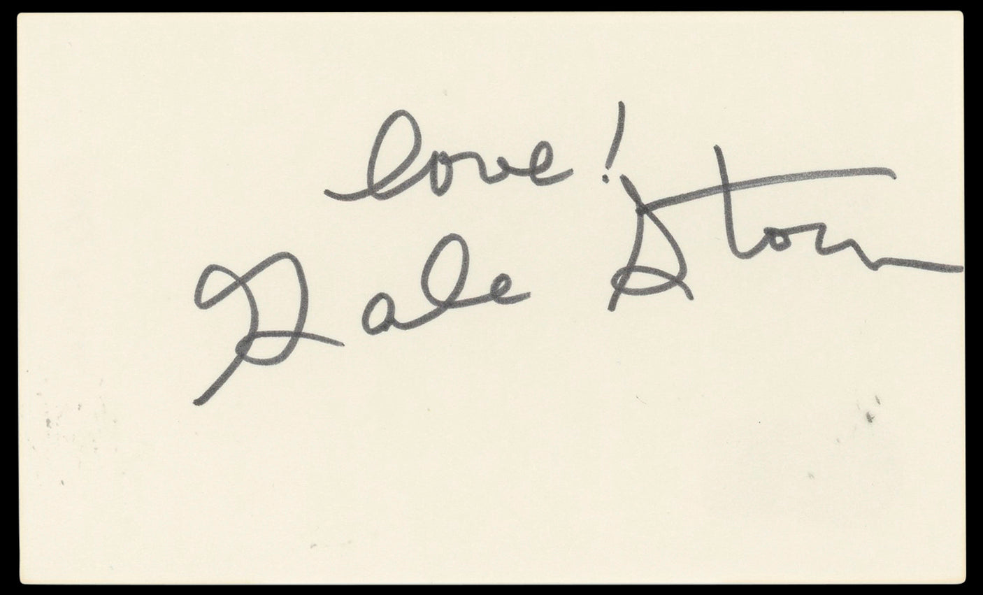 Gale Storm My Little Margie "Love!" Authentic Signed 3x5 Index Card BAS #BN33270
