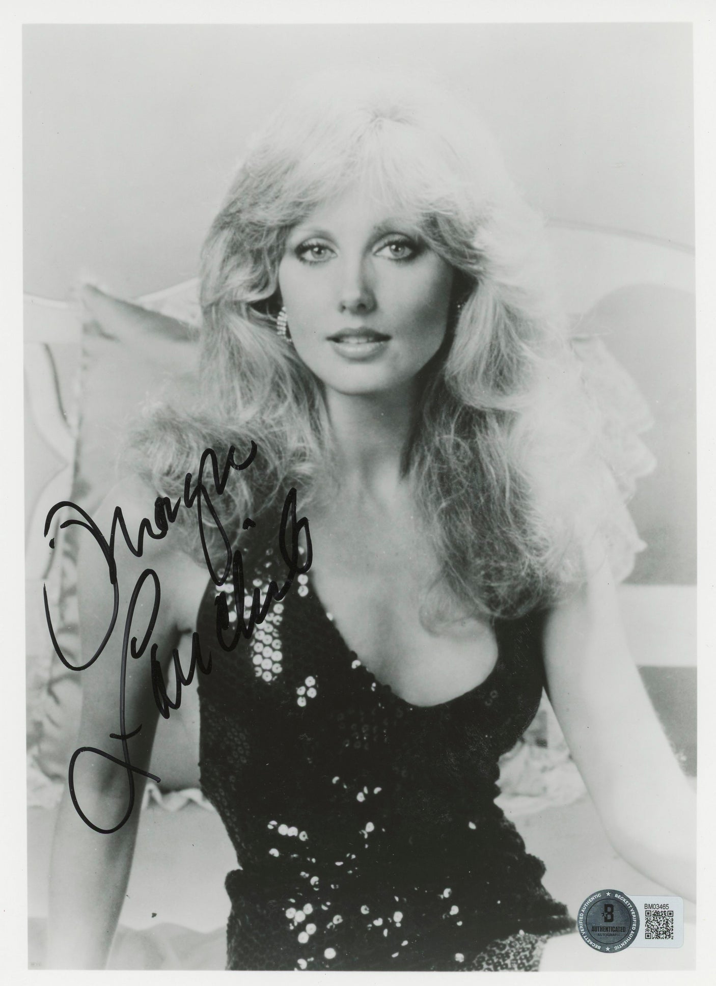 Morgan Fairchild Falcon Crest Authentic Signed 8x10 Photo BAS #BM03465