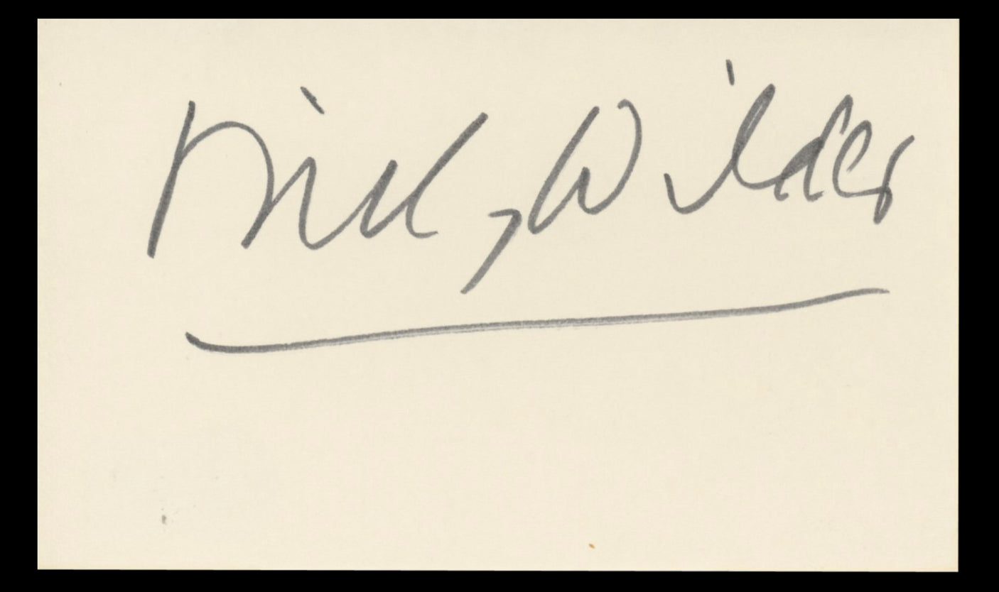 Billy Wilder Some Like It Hot Authentic Signed 3x5 Index Card BAS #BT01221
