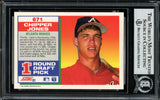 Chipper Jones Autographed 1991 Score Rookie Card #671 Atlanta Braves Beckett BAS Stock #195166