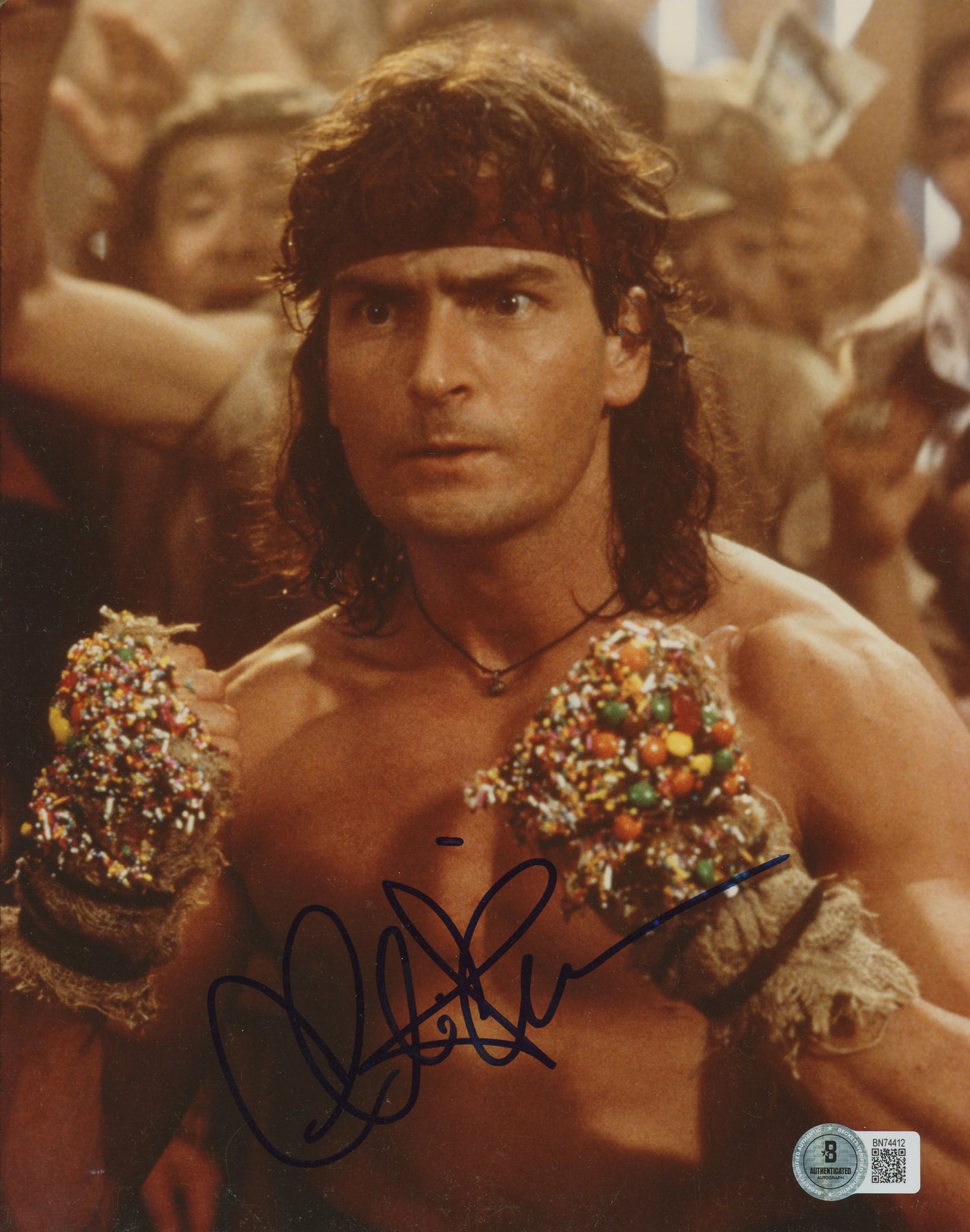 Charlie Sheen Hot Shots! Authentic Signed 8x10 Photo Autographed BAS #BN74412