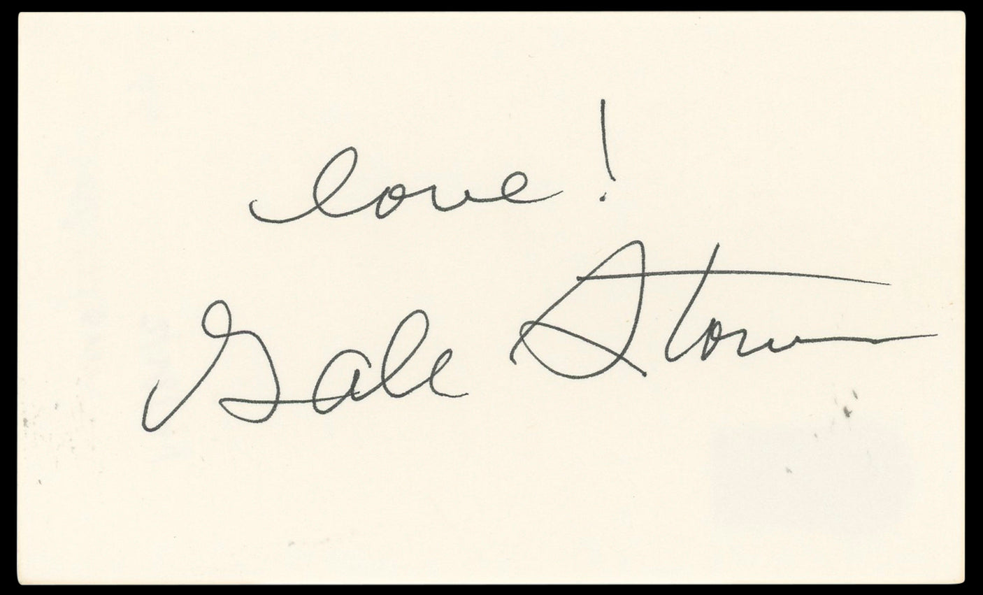 Gale Storm My Little Margie "Love!" Authentic Signed 3x5 Index Card BAS #BN33267