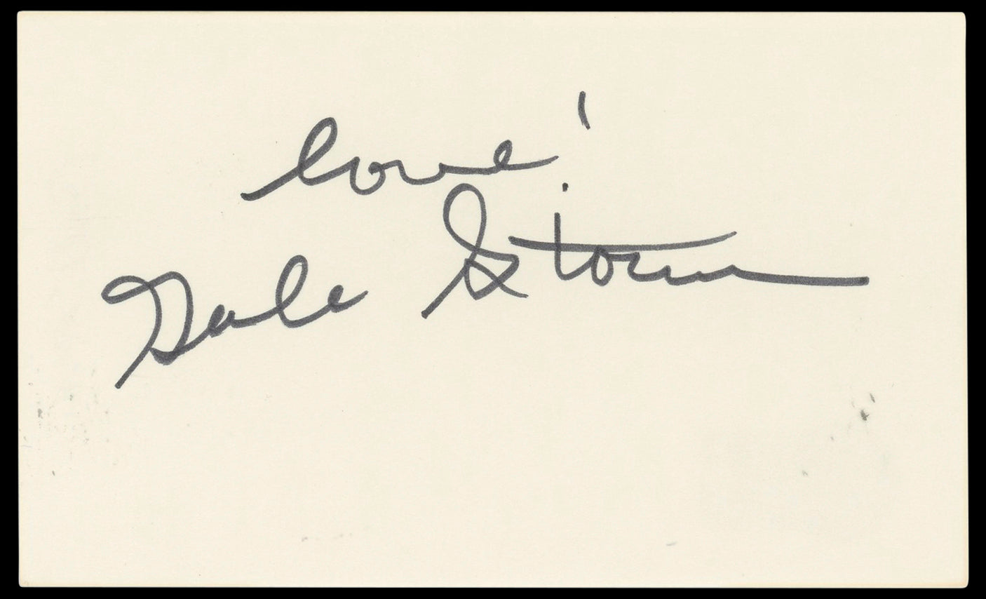 Gale Storm My Little Margie "Love!" Authentic Signed 3x5 Index Card BAS #BN33265