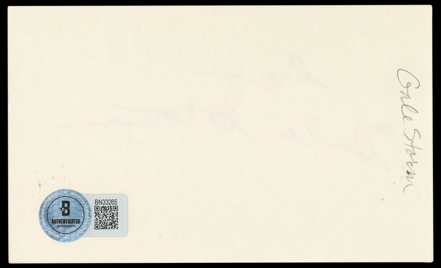 Gale Storm My Little Margie "Love!" Authentic Signed 3x5 Index Card BAS #BN33265
