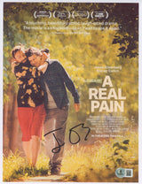 Jesse Eisenberg A Real Pain Authentic Signed 8.5x11 Photo BAS #BV00785