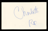 Charlotte Rae The Facts of Life Authentic Signed 3x5 Index Card BAS #BL98772