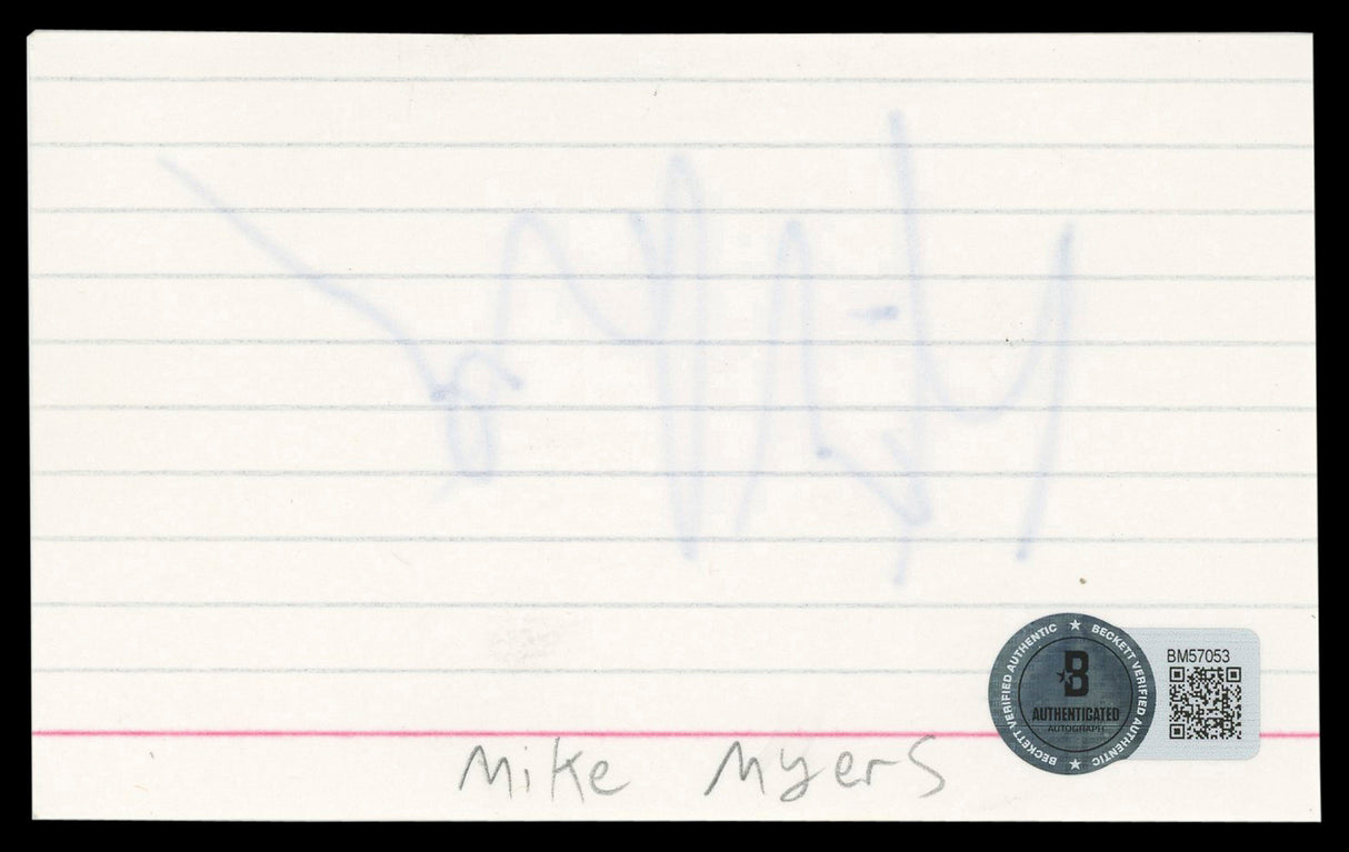 Mike Myers Shrek Authentic Signed 3x5 Index Card Autographed BAS #BM57053