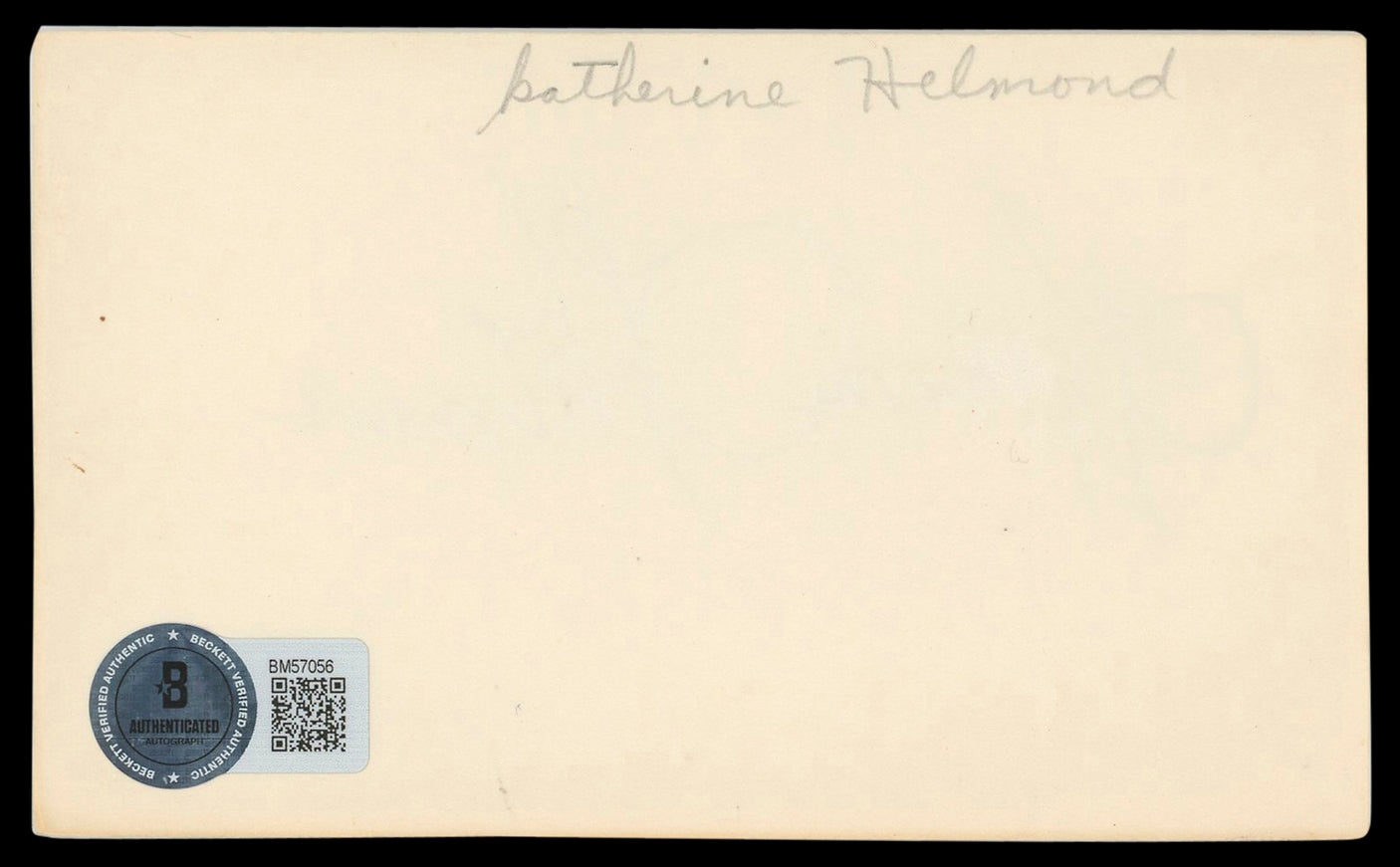 Katherine Helmond Soap Authentic Signed 3x5 Index Card Autographed BAS #BM57056