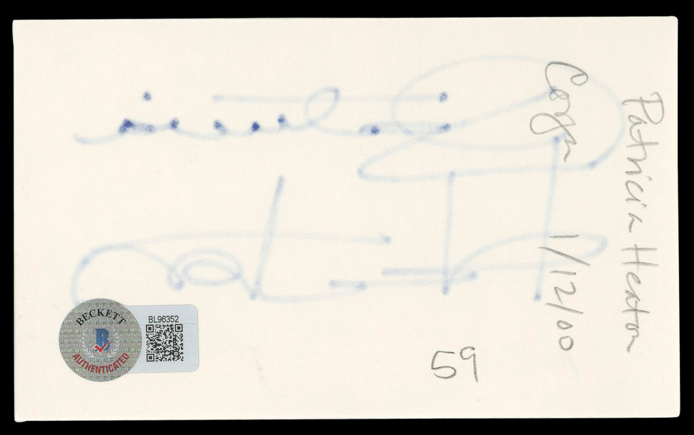Patricia Heaton Everybody Loves Raymond Signed 3x5 Index Card BAS #BL96352