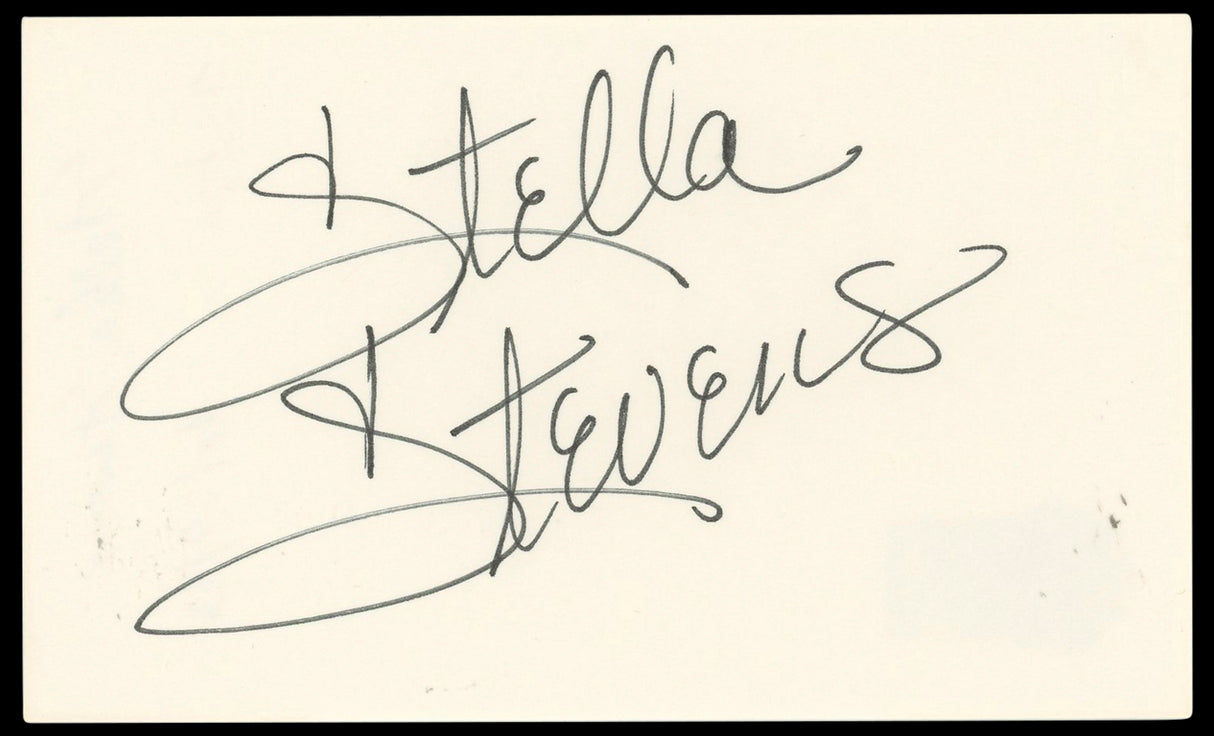 Stella Stevens Girls! Girls! Girls! Authentic Signed 3x5 Index Card BAS #BN33254