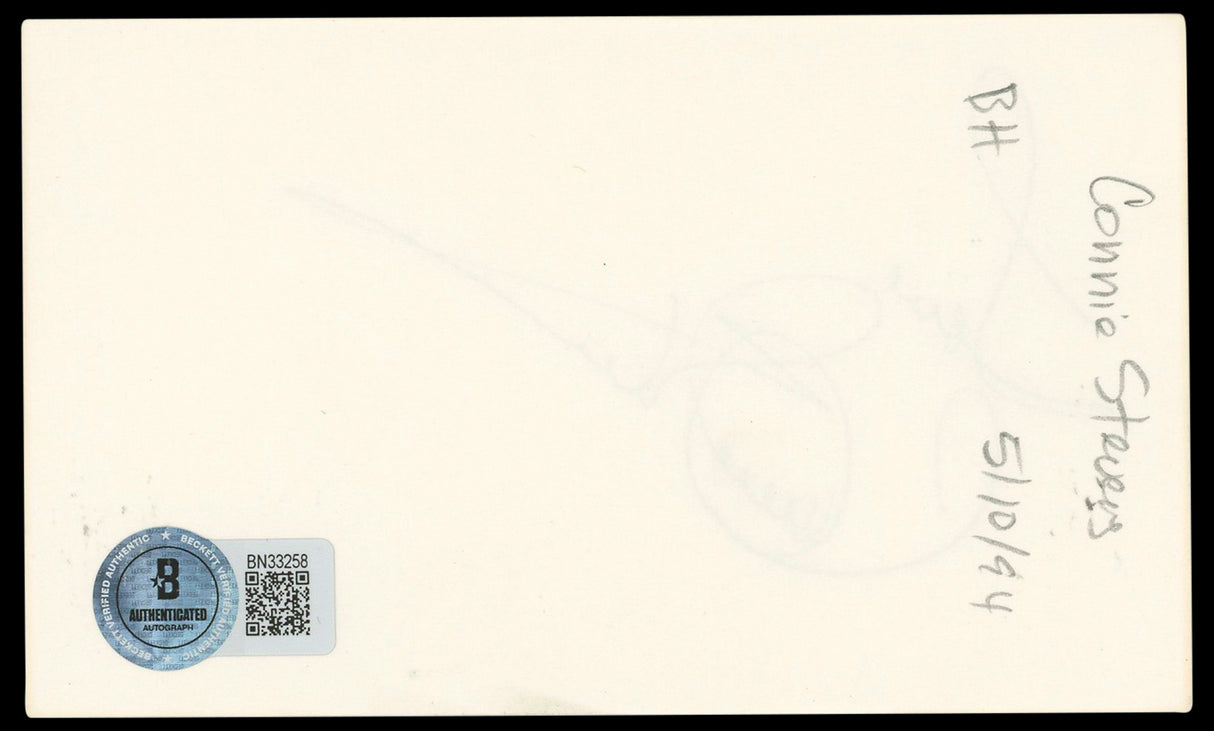 Connie Stevens Hawaiian Eye "Love" Authentic Signed 3x5 Index Card BAS #BN33258