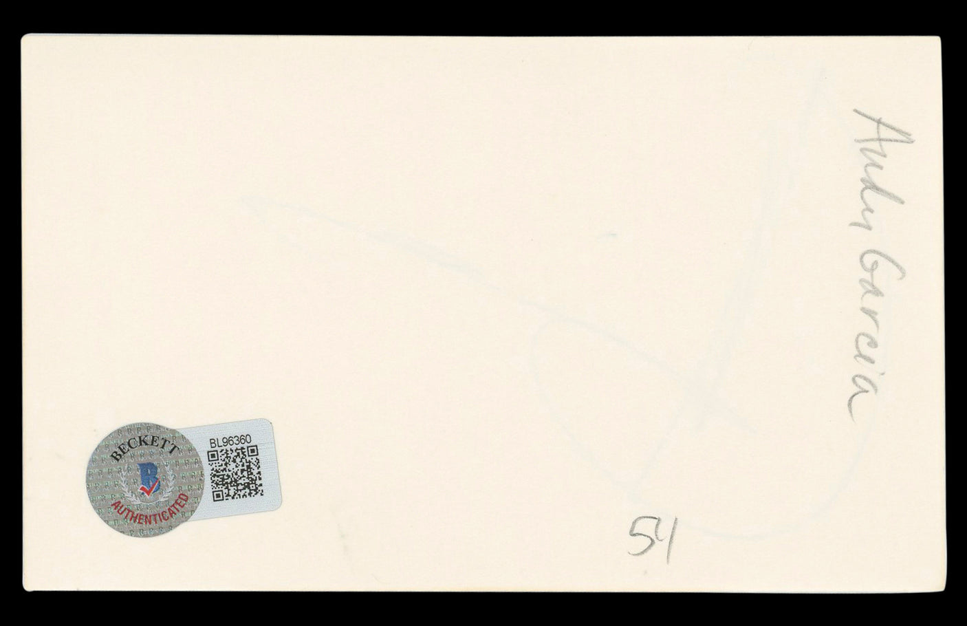 Andy Garcia The Untouchables Authentic Signed 3x5 Index Card BAS #BL96360